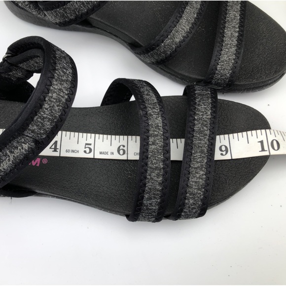 SKECHERS Yoga Foam Microburst Pure Chill Black Strappy SANDALS ADJUSTABLE Size 8 - Picture 6 of 7